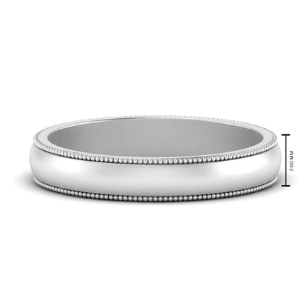 Milgrain Matte Finish Mens Band