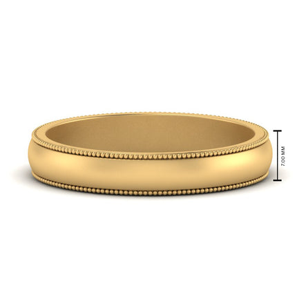 Milgrain Matte Finish Mens Band