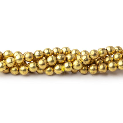 Brass Plain Round Beads on an 8 inch Strand