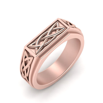 Celtic Engraved Mens Gold Ring