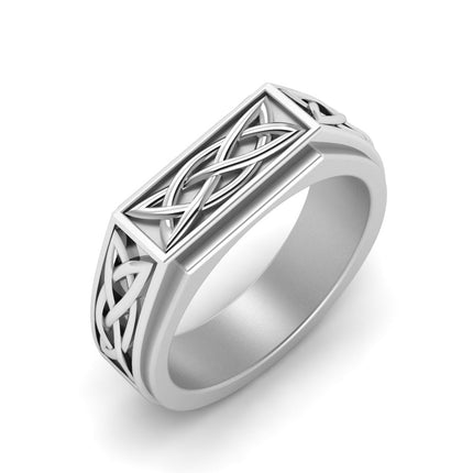 Celtic Engraved Mens Gold Ring