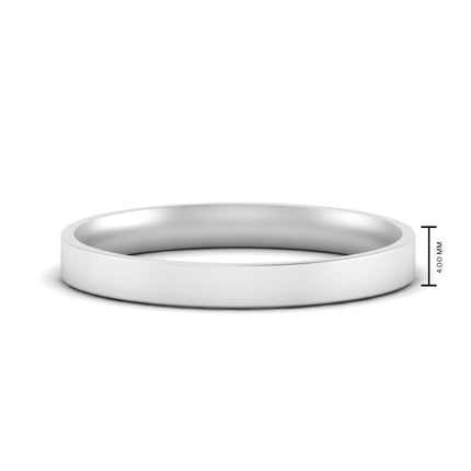 Comfort Fit Flat 4 mm Mens Wedding Band