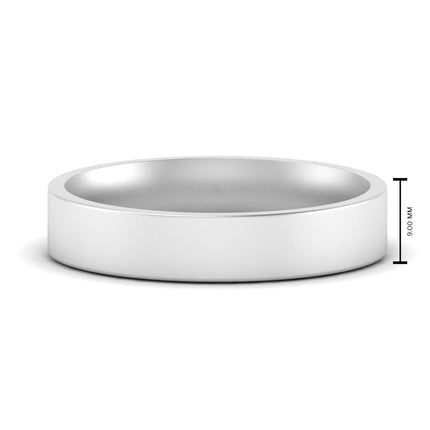 Comfort Fit Flat 4 mm Mens Wedding Band