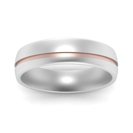 Comfort Fit 2 Tone Mens Wedding Band
