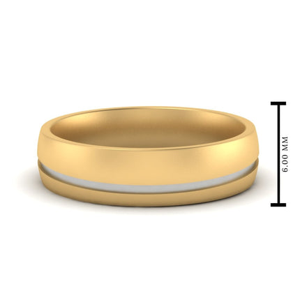 Comfort Fit 2 Tone Mens Wedding Band