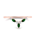 14k Rose Gold / Green Emerald / Lab Grown