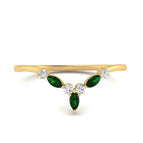 14k Yellow Gold / Green Emerald / Lab Grown