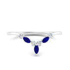 14k White Gold / Blue Sapphire / Lab Grown