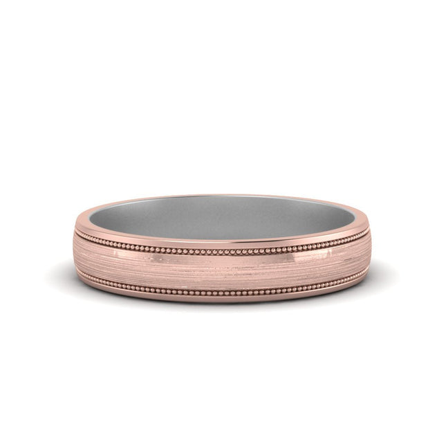 Milgrain 2 Tone Wedding Band