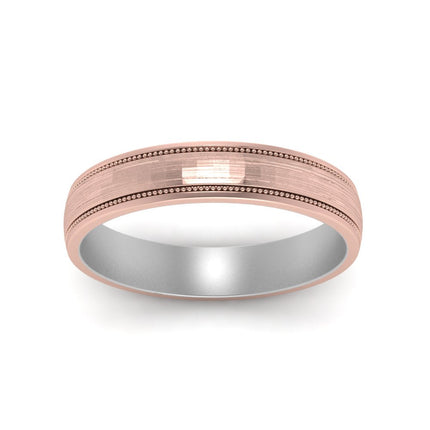 Milgrain 2 Tone Wedding Band