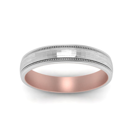 Milgrain 2 Tone Wedding Band