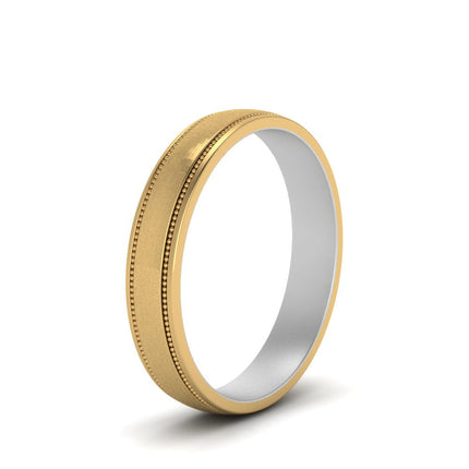 Milgrain 2 Tone Wedding Band