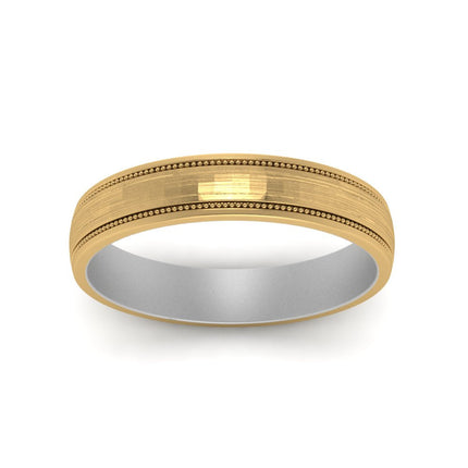 Milgrain 2 Tone Wedding Band