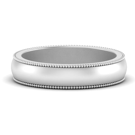 Milgrain Matte Finish Mens Band