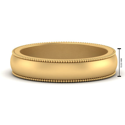 Milgrain Matte Finish Mens Band