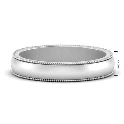 Milgrain Matte Finish Mens Band