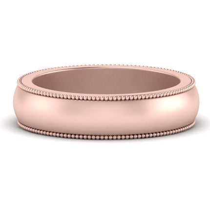 Milgrain Matte Finish Mens Band