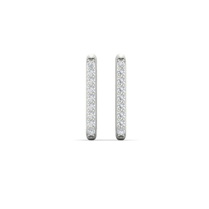 Rectangle Diamond Hoop Earring