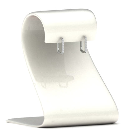 Rectangle Diamond Hoop Earring