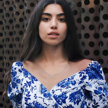 Star Of David Delicate Diamond Pendant